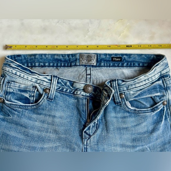 Bedrock for Express Light Blue Flare Jeans EUC - Picture 4 of 12